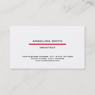 Carte De Visite Simple moderne minimaliste blanc rouge professionn