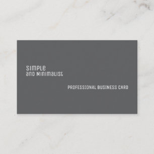Carte De Visite Simple Moderne Minimaliste gris foncé