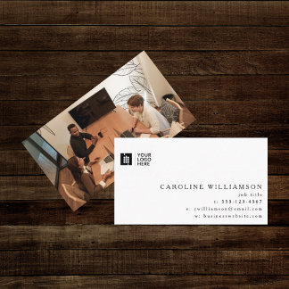 Carte De Visite Simple Moderne Minimaliste Logo Photo Professionne