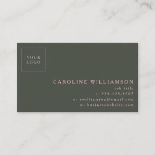 Carte De Visite Simple Moderne Minimaliste Logo Professionnel Rose