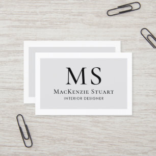 Carte De Visite Simple moderne minimaliste Monogramme Élégant