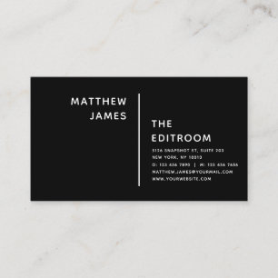 Carte De Visite Simple Moderne Minimaliste Noir Et Blanc