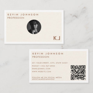 Carte De Visite Simple Moderne Minimaliste Professionnel Code QR