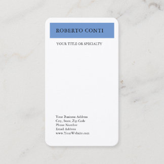 Carte De Visite Simple moderne minimaliste soie bleu blanc