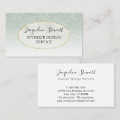 Carte De Visite Simple, moderne, Mint Elegant Retro Professional (Devant / Derrière)