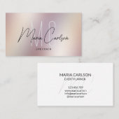 Carte De Visite Simple Moderne Monogramme professionnel Squa métal (Devant / Derrière)