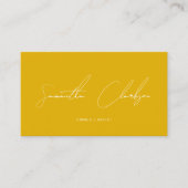Carte De Visite Simple Moderne Mustard Script manuscrit code QR (Devant)