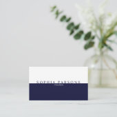 Carte De Visite Simple Moderne Navy et Blanc Professionnel (Debout devant)
