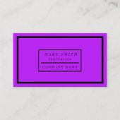 Carte De Visite Simple moderne Neon Fluorescent Purple (Devant)
