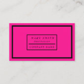 Carte De Visite Simple moderne Neon Fluorescent rose (Devant)
