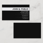 Carte De Visite Simple moderne noir avec blanc (Devant / Derrière)