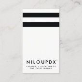 Carte De Visite Simple moderne noir blanc rayé (Devant)