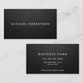 Carte De Visite Simple moderne noir élégant simple professionnel (Devant / Derrière)