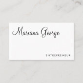 Carte De Visite Simple moderne noir et blanc Nom de script (Devant)