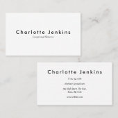 Carte De Visite Simple moderne noir et blanc professionnel (Devant / Derrière)