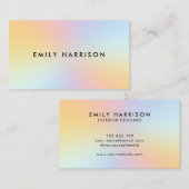 Carte De Visite Simple Moderne Pastel Ombre (Devant / Derrière)