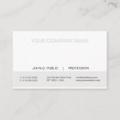 Carte De Visite Simple moderne Professional blanc et gris mat (Devant)