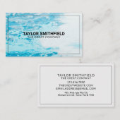 Carte De Visite Simple moderne professionnel bleu océan (Devant / Derrière)