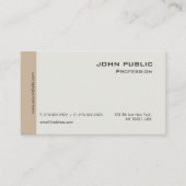 Carte De Visite Simple moderne professionnel élégant Beige et Brow (Devant)