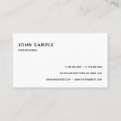 Carte De Visite Simple moderne professionnel élégant blanc simple (Devant)