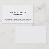 Carte De Visite Simple moderne professionnel élégant blanc simple (Devant / Derrière)