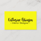 Carte De Visite Simple Moderne Professionnel Jaune Néon (Devant)