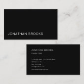 Carte De Visite Simple moderne Professionnel Minimal Noir & Blanc (Devant / Derrière)