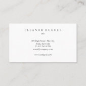 Carte De Visite Simple Moderne Professionnel Noir Et Blanc (Dos)