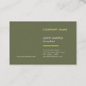 Carte De Visite Simple moderne professionnel Premium épais luxe (Dos)
