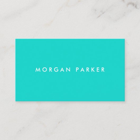 Carte De Visite Simple moderne professionnel Turquoise bleu (Devant)