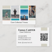 Carte De Visite Simple moderne Quatre Photo Collage Fitness (Devant / Derrière)