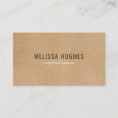 Carte De Visite Simple Moderne Rustique Kraft Code QR (Devant)
