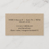 Carte De Visite Simple Moderne Rustique Papier Kraft Premium   (Dos)