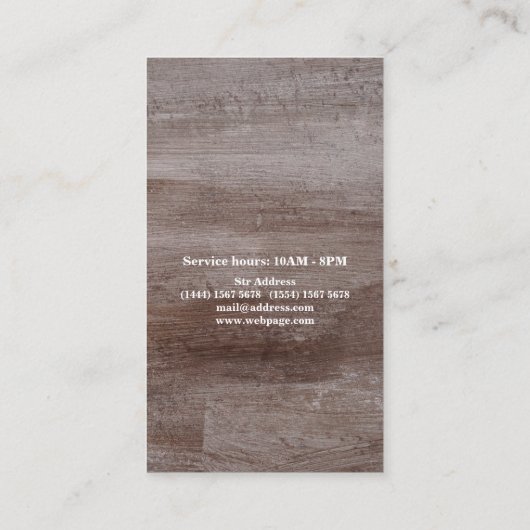 Carte De Visite Simple moderne Rustique Pole Barber Shop (Dos)