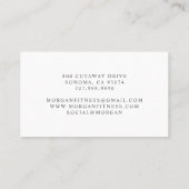 Carte De Visite Simple Moderne Script de Coach Personnel Monogramm (Dos)