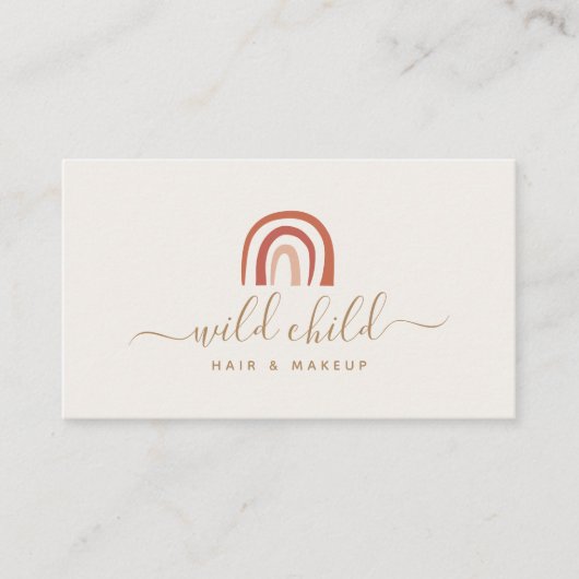 Carte De Visite Simple Moderne Script Tendance Arc-en-ciel (Devant)