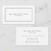 Carte De Visite Simple moderne simple élégant professionnel blanc (Devant / Derrière)