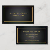 Carte De Visite Simple moderne simple noir élégant professionnel (Devant / Derrière)