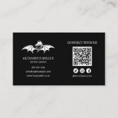 Carte De Visite Simple moderne tatouage noir Artiste Dragon Code Q (Dos)
