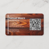 Carte De Visite Simple Moderne Travail du Bois Charpentiers Code Q (Devant)