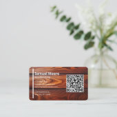 Carte De Visite Simple Moderne Travail du Bois Charpentiers Code Q (Debout devant)
