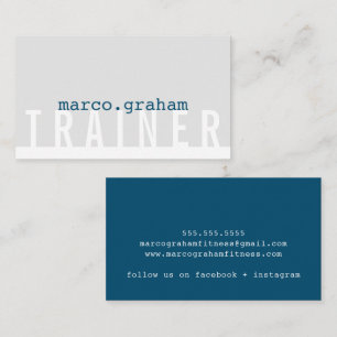 Carte De Visite SIMPLE MODERNE TYPE clair masculin gris marine ble