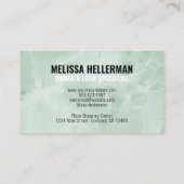 Carte De Visite Simple Moderne Vert Sauge Monogramme (Dos)