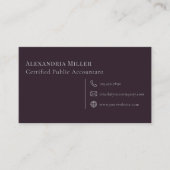 Carte De Visite Simple moderne violet (Devant)