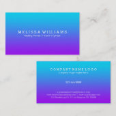 Carte De Visite Simple moderne violet à bleu Ombre blanc Accent (Devant / Derrière)