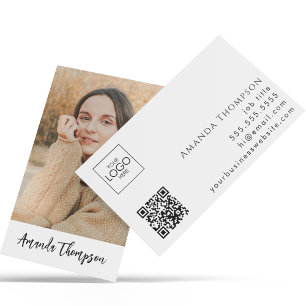Carte De Visite Simple Modernité Profession Entreprise Photo QR Co
