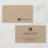 Carte De Visite Simple Monogram Entreprise (Devant / Derrière)