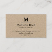 Carte De Visite Simple Monogram Entreprise (Dos)
