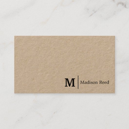 Carte De Visite Simple Monogram Entreprise (Devant)
