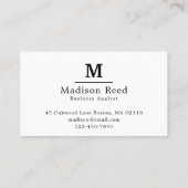 Carte De Visite Simple Monogram Entreprise (Dos)